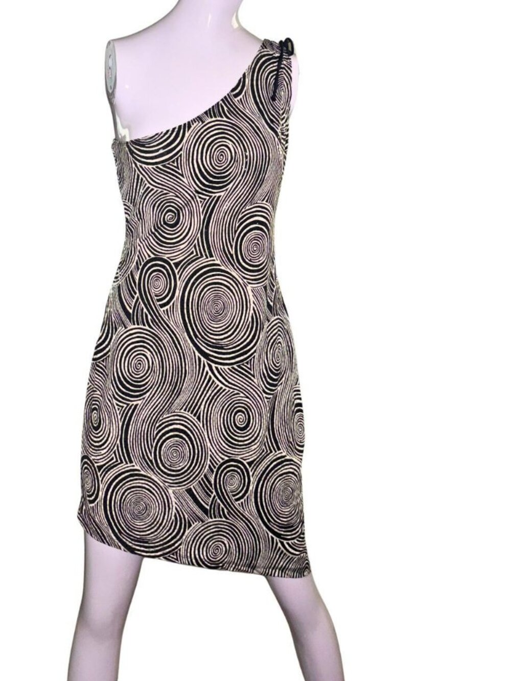 PS Asymmetrical Black and White Swirls dress